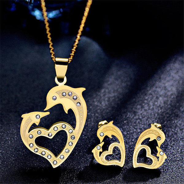 Dolphin sales heart necklace